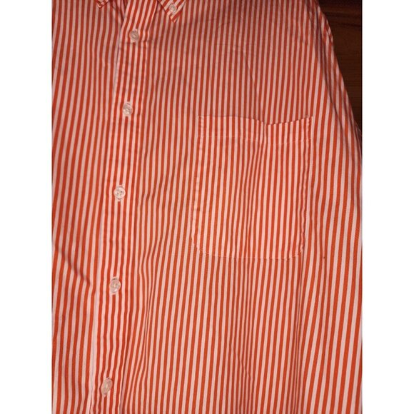 Roundtree & Yorke Shirt Mens 3XL Orange Striped Long Sleeve Button Front Cotton - Picture 5 of 16